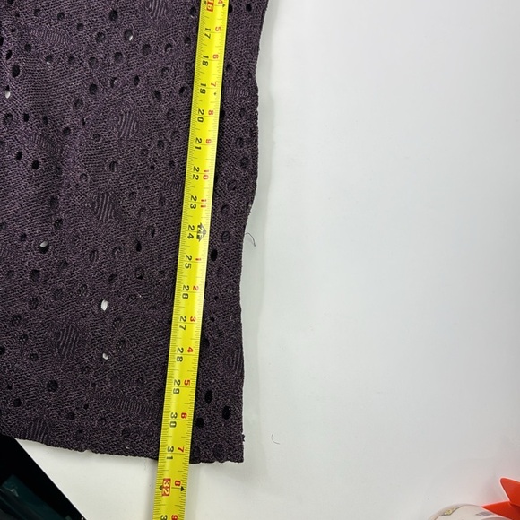 Merric purple button down hooded crochet vest - Picture 7 of 10